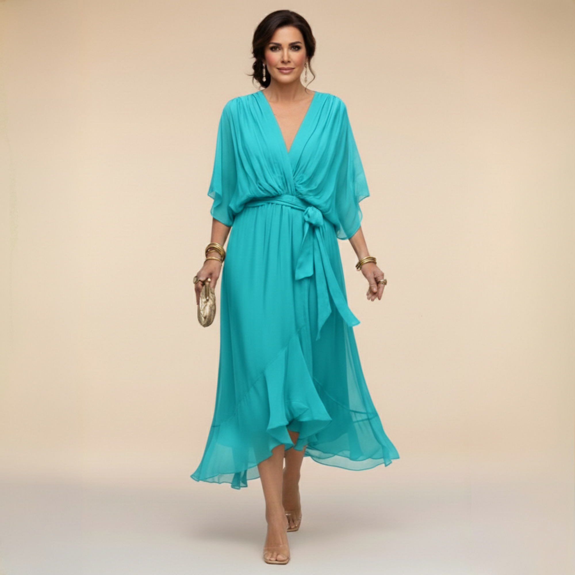 ATELIER ÉLÉGANCE | ROBE MAXI CEINTURÉE POUR FEMME