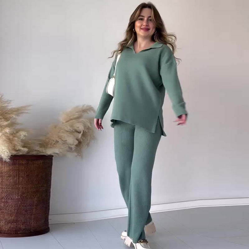 Alyana – Ribbed Knitted Two Piece Lounge Set