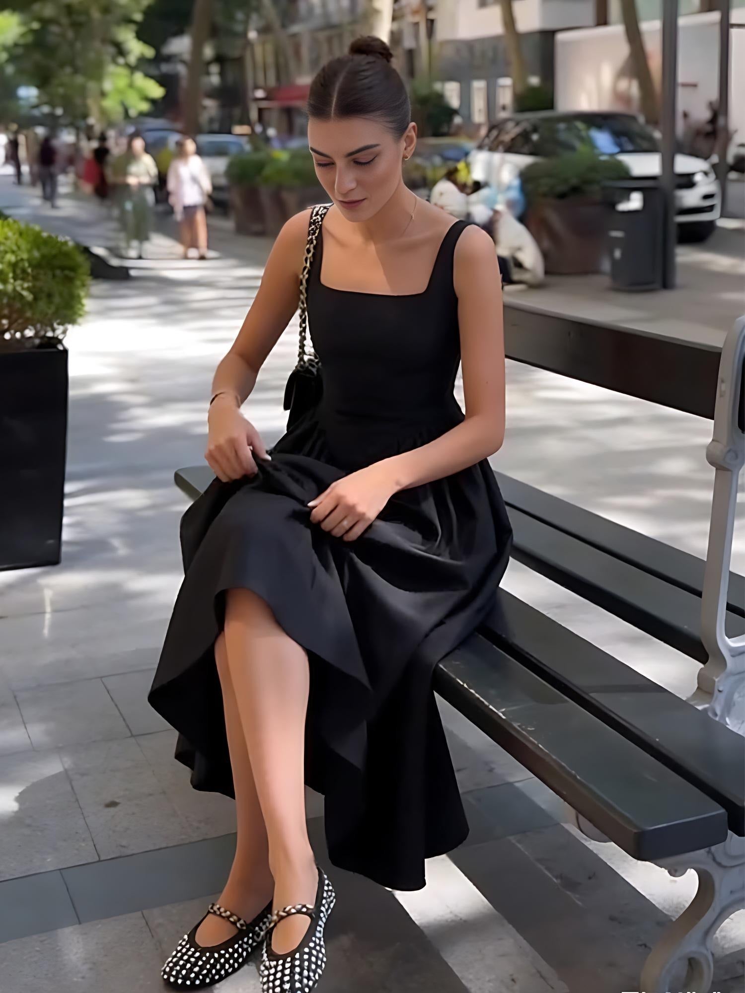 Adelle - Robe midi descendant sous le genou