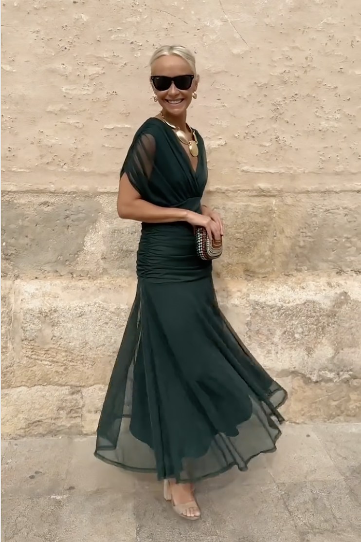 ATELIER ÉLÉGANCE | ROBE MAXI COL V POUR FEMME