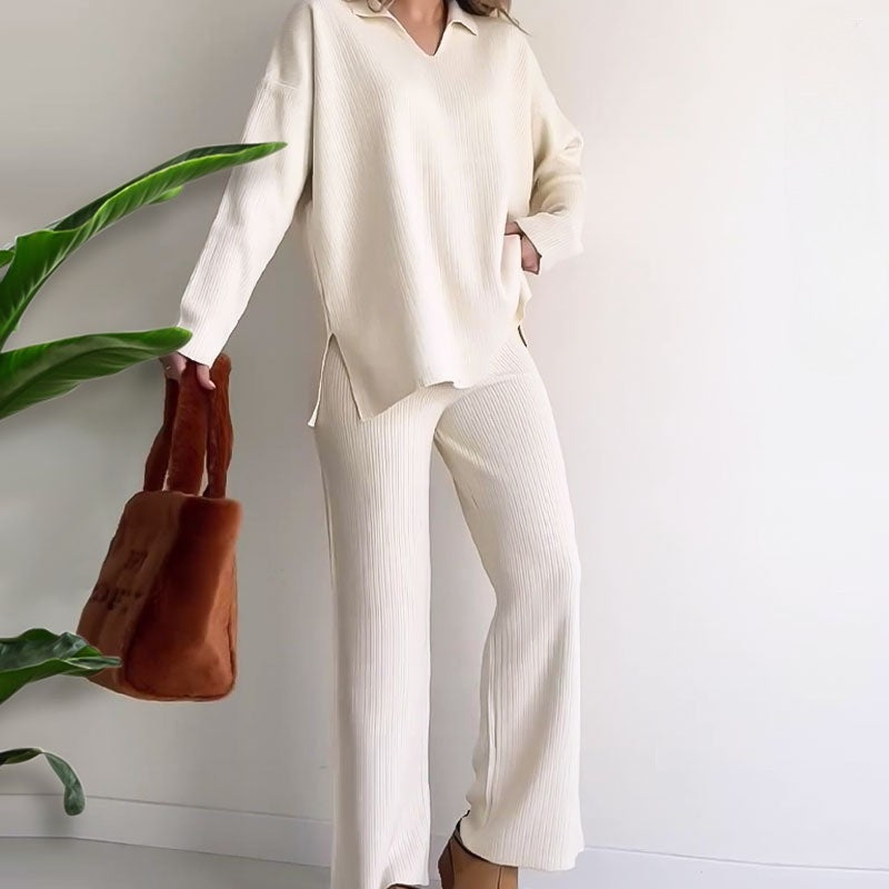 Alyana – Ribbed Knitted Two Piece Lounge Set