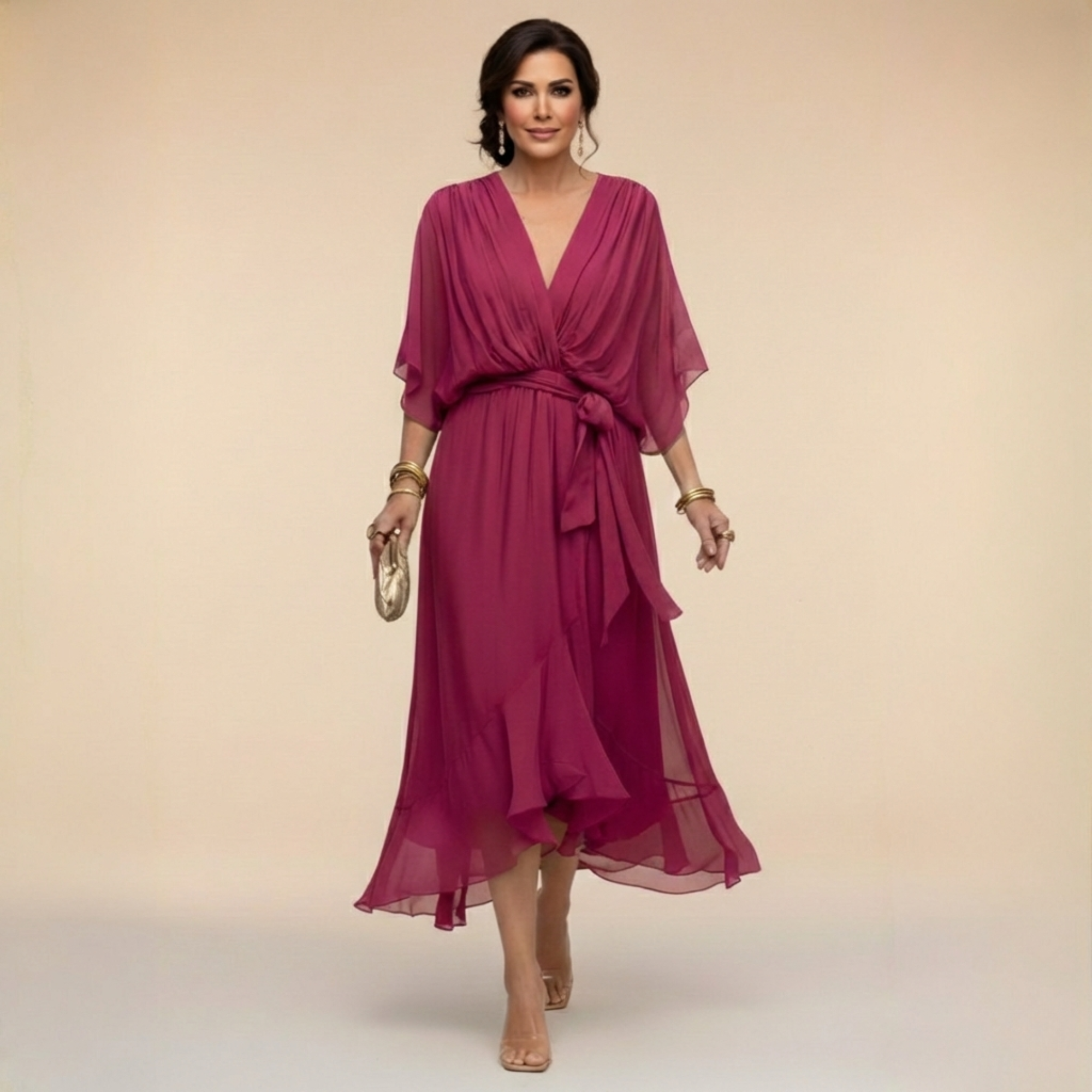 ATELIER ÉLÉGANCE | ROBE MAXI CEINTURÉE POUR FEMME