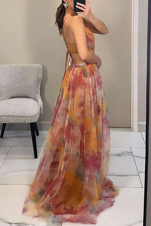 Eléna - Abito Lungo Elegante et Floreale