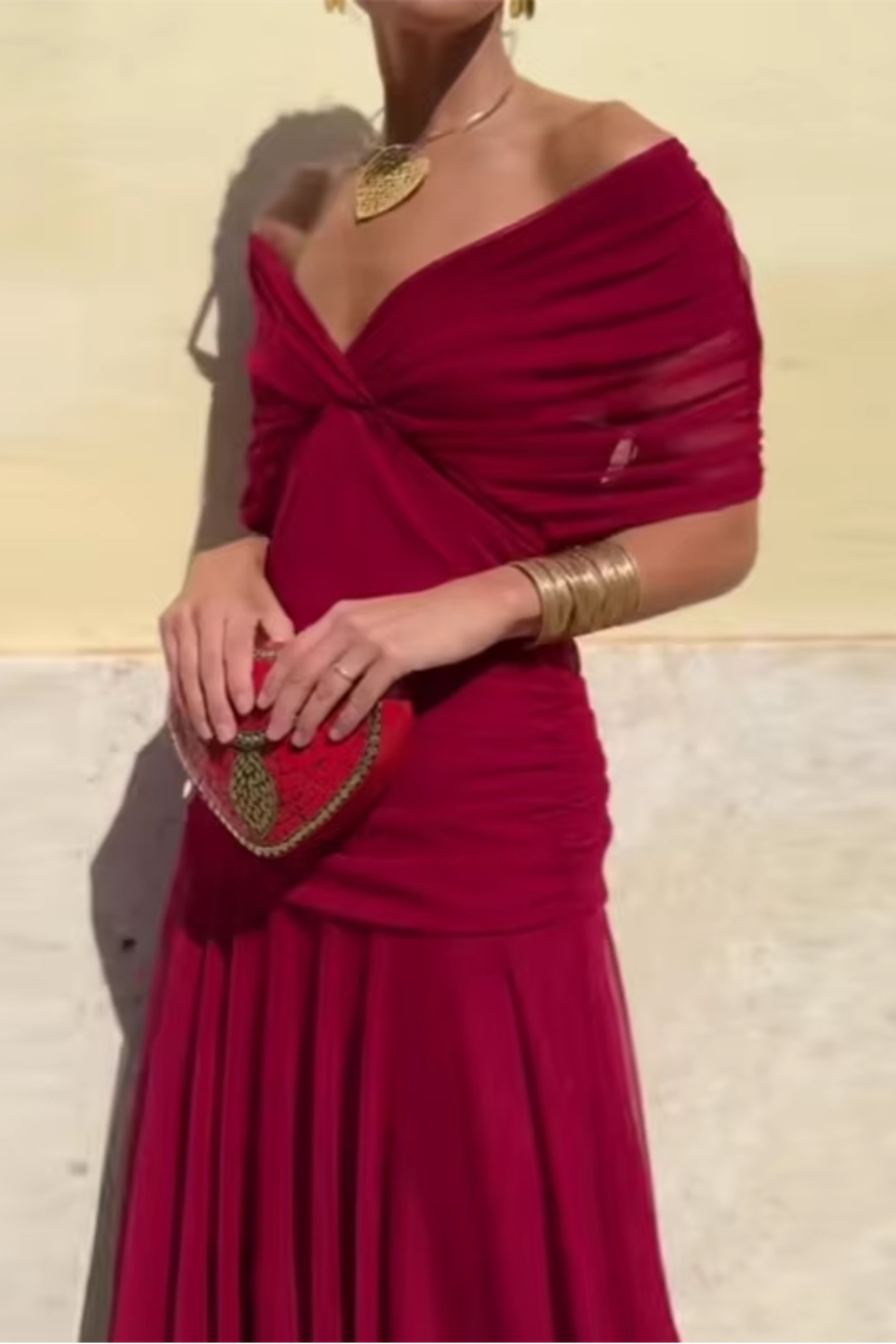 ATELIER ÉLÉGANCE | ROBE MAXI COL V POUR FEMME