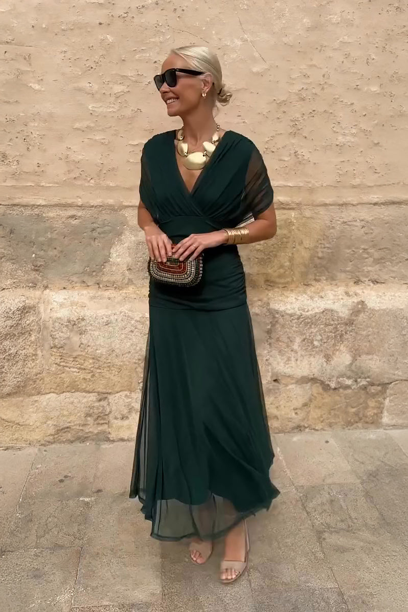 ATELIER ÉLÉGANCE | ROBE MAXI COL V POUR FEMME