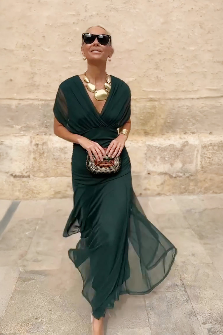 ATELIER ÉLÉGANCE | ROBE MAXI COL V POUR FEMME