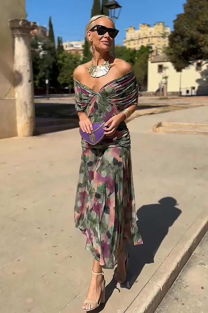 ATELIER ÉLÉGANCE | ROBE MAXI COL V POUR FEMME