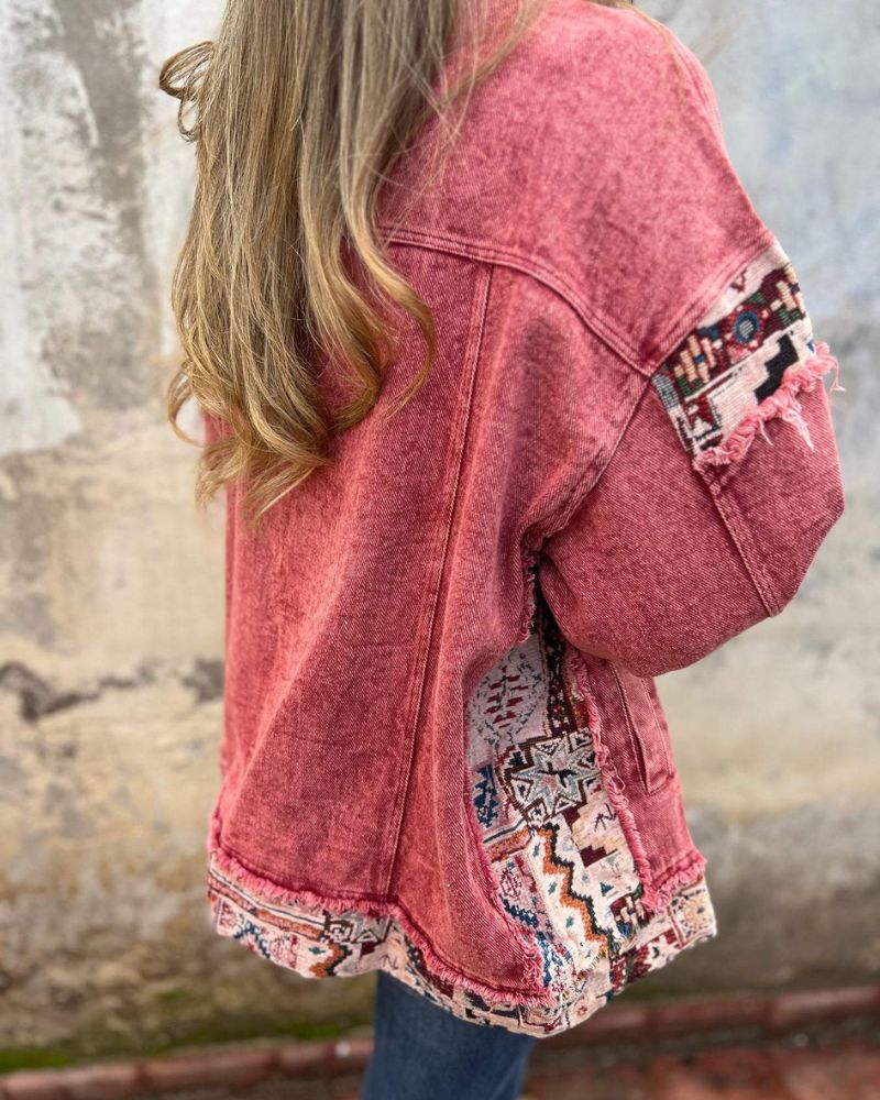 EVA - Veste décontractée en patchwork de denim
