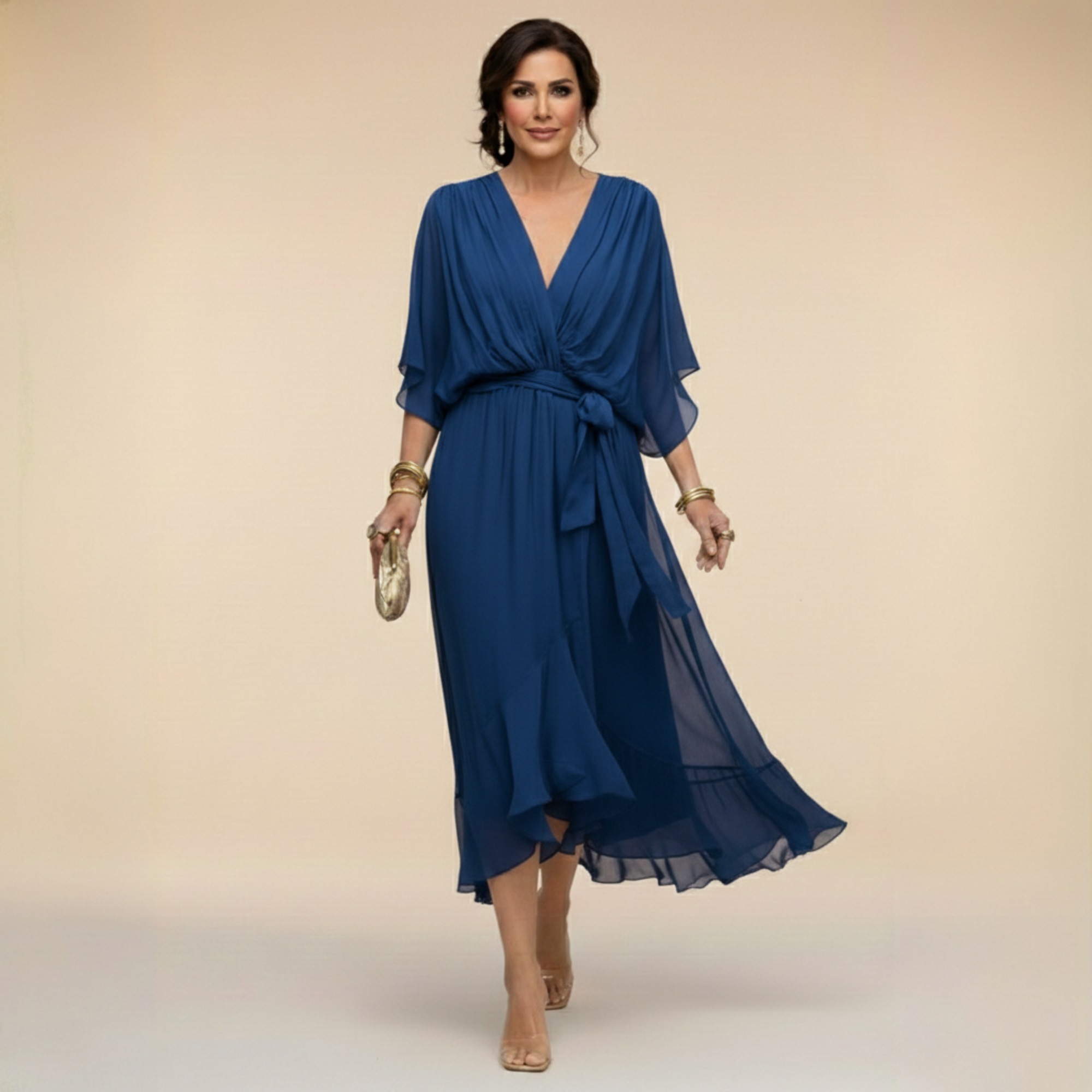 ATELIER ÉLÉGANCE | ROBE MAXI CEINTURÉE POUR FEMME