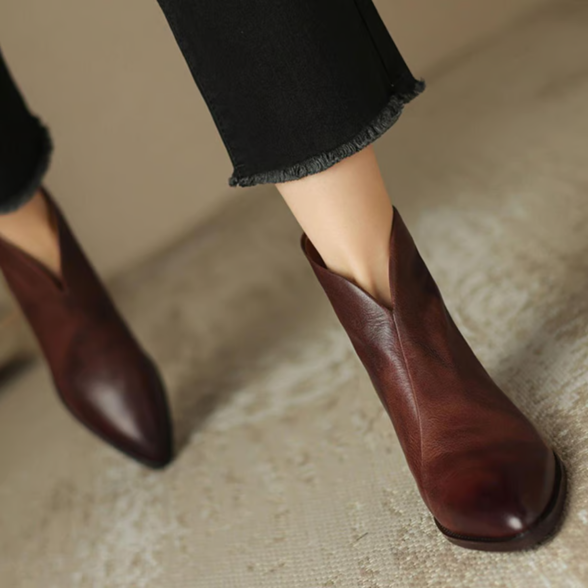 Ulvina – Bottines luxueuses à talons bas