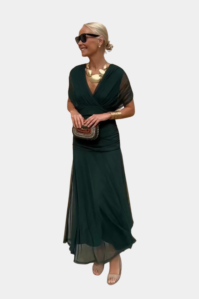 ATELIER ÉLÉGANCE | ROBE MAXI COL V POUR FEMME