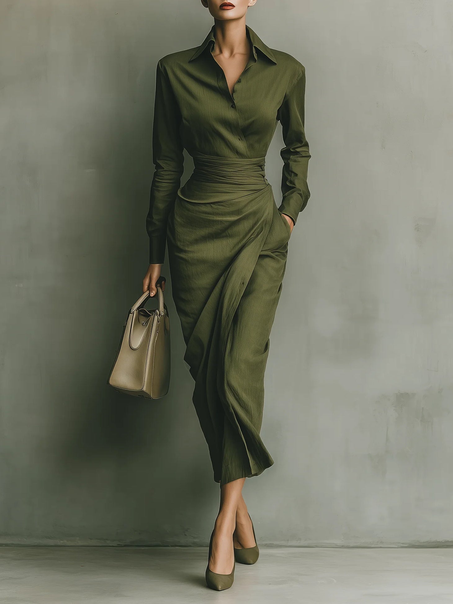 Robe portefeuille Kaelynne à col rabattu