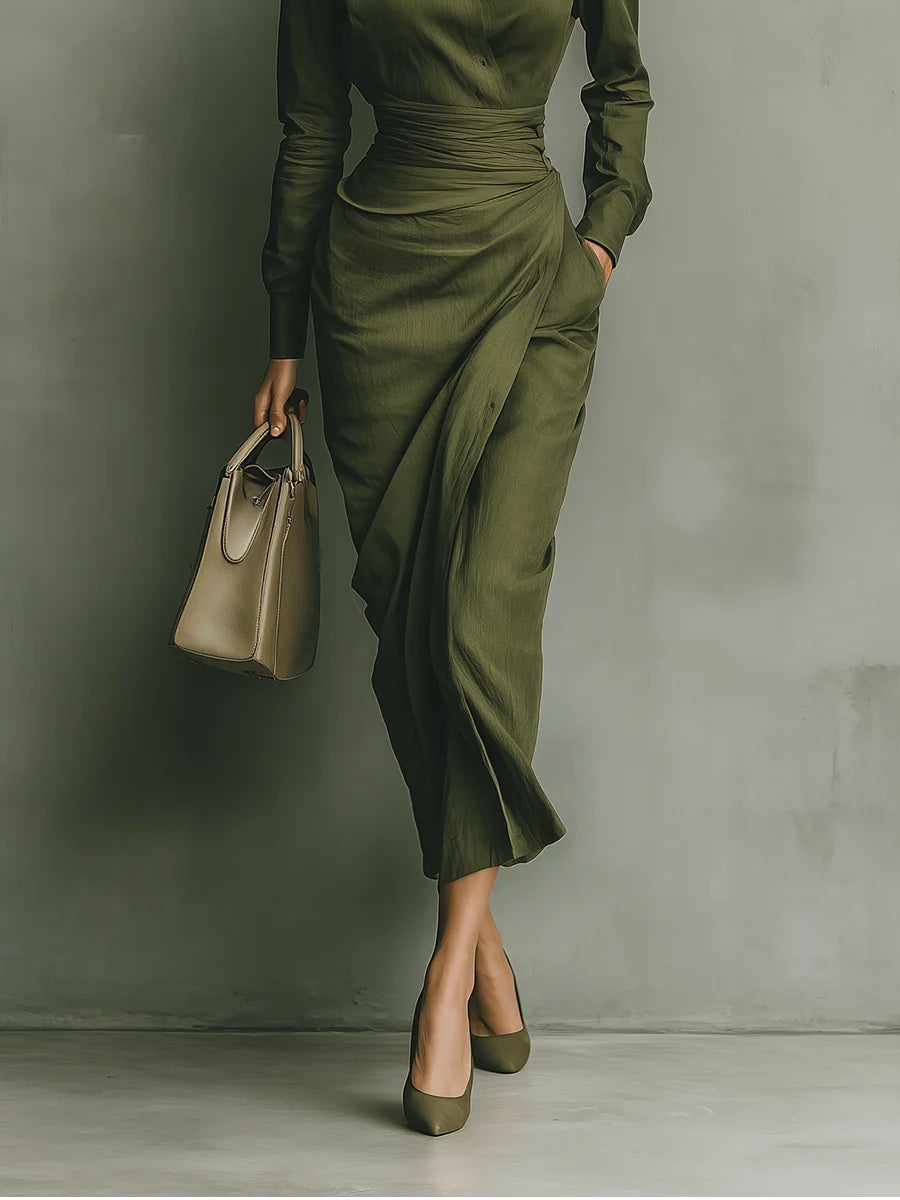 Robe portefeuille Kaelynne à col rabattu