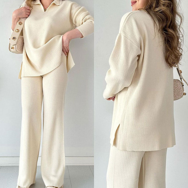 Alyana – Ribbed Knitted Two Piece Lounge Set