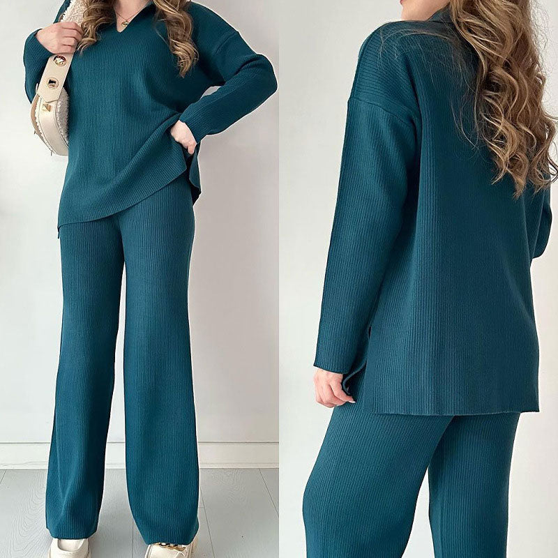 Alyana – Ribbed Knitted Two Piece Lounge Set