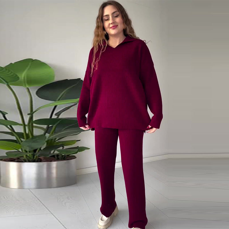 Alyana – Ribbed Knitted Two Piece Lounge Set