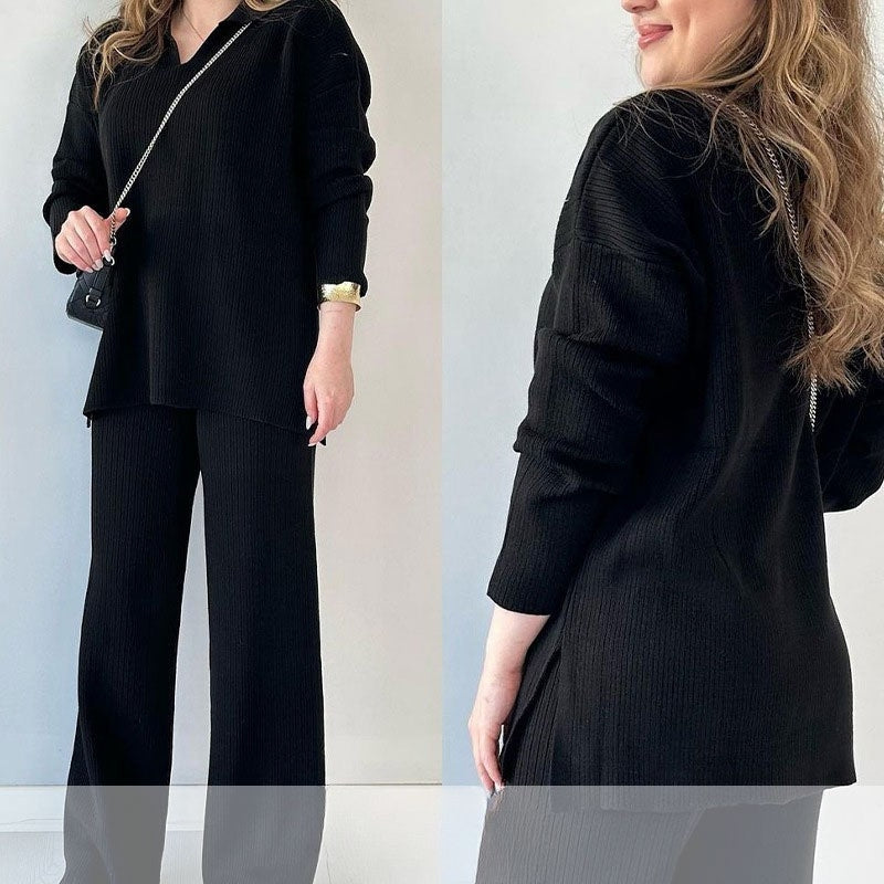 Alyana – Ribbed Knitted Two Piece Lounge Set