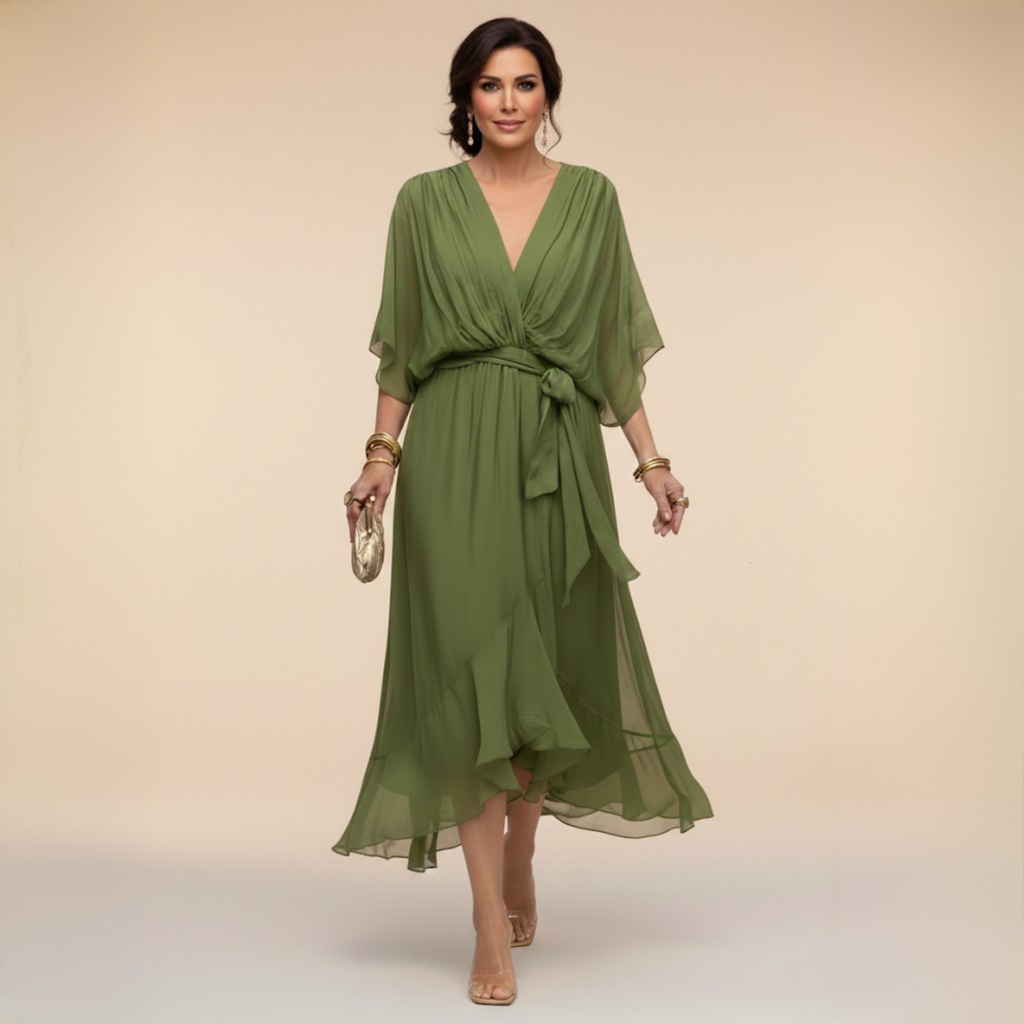 ATELIER ÉLÉGANCE | ROBE MAXI CEINTURÉE POUR FEMME