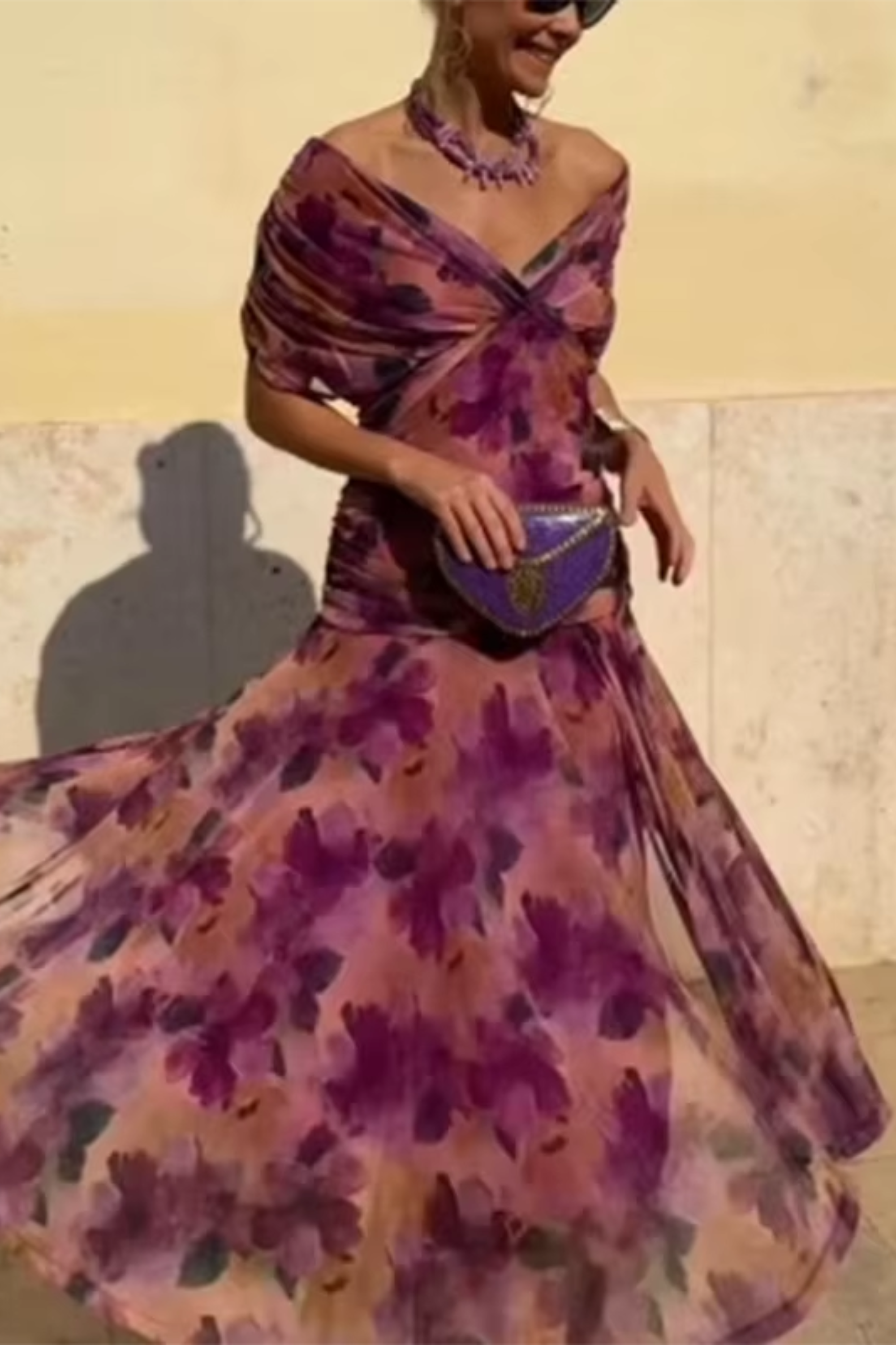 ATELIER ÉLÉGANCE | ROBE MAXI COL V POUR FEMME
