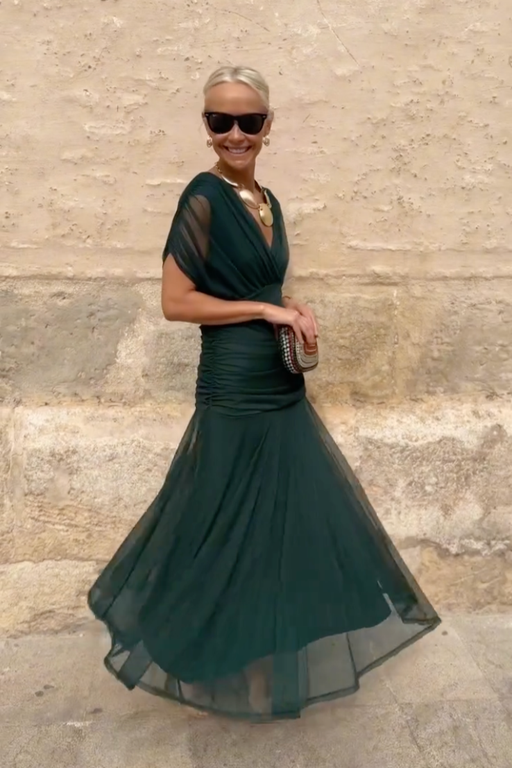 ATELIER ÉLÉGANCE | ROBE MAXI COL V POUR FEMME