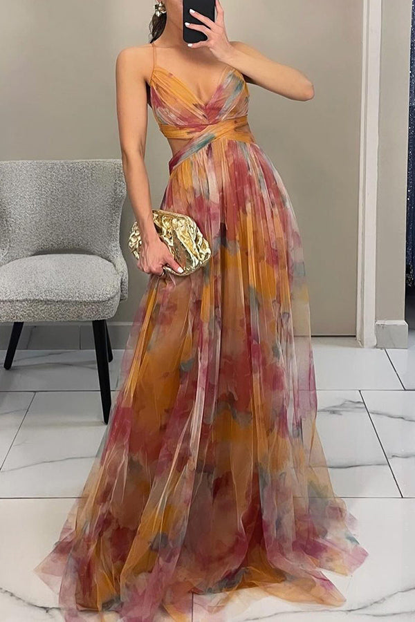 Eléna - Abito Lungo Elegante et Floreale