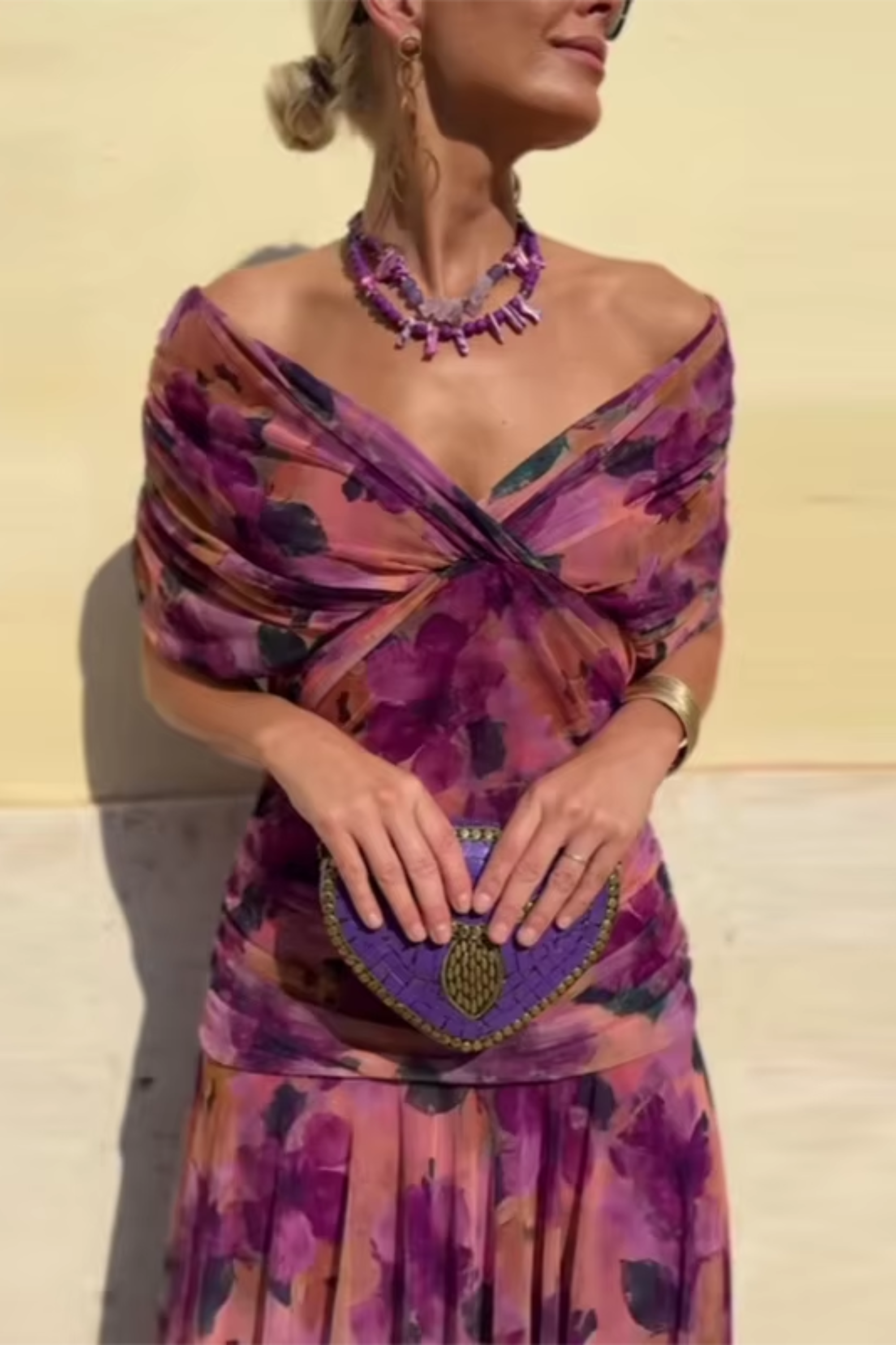 ATELIER ÉLÉGANCE | ROBE MAXI COL V POUR FEMME