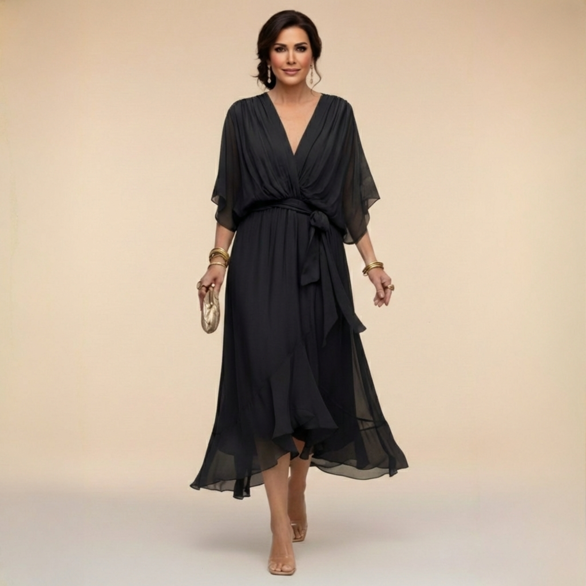 ATELIER ÉLÉGANCE | ROBE MAXI CEINTURÉE POUR FEMME