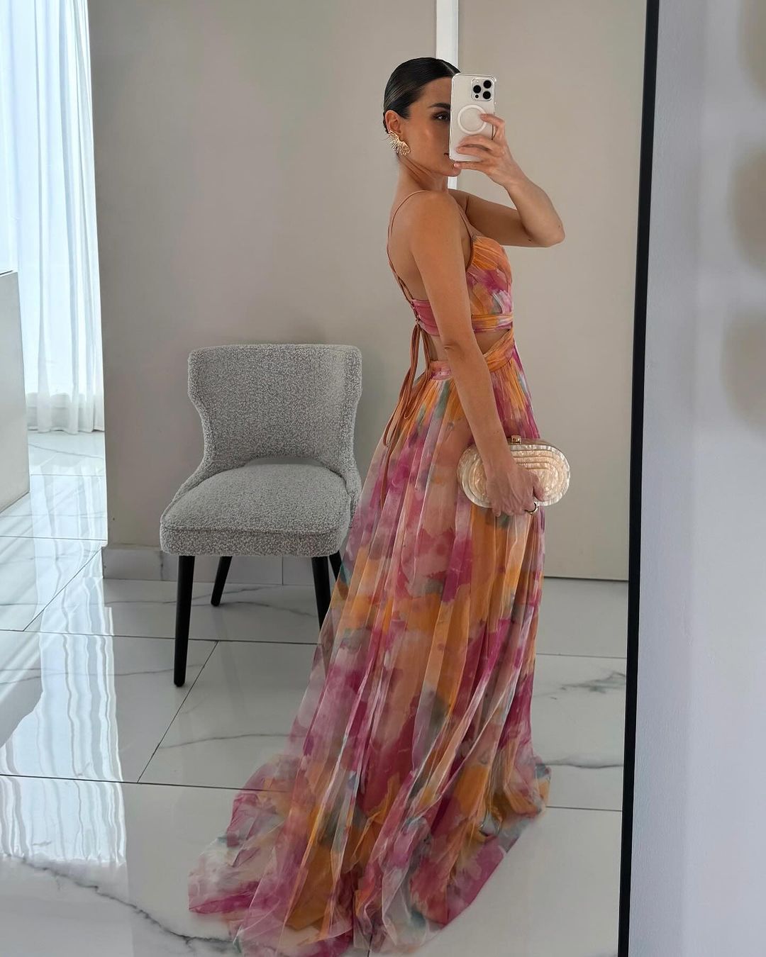 Eléna - Abito Lungo Elegante et Floreale