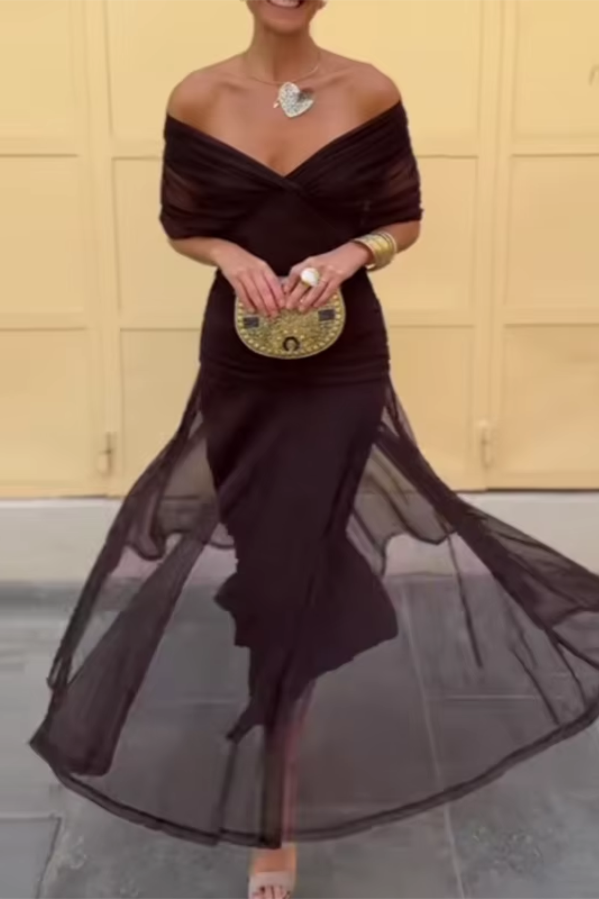 ATELIER ÉLÉGANCE | ROBE MAXI COL V POUR FEMME