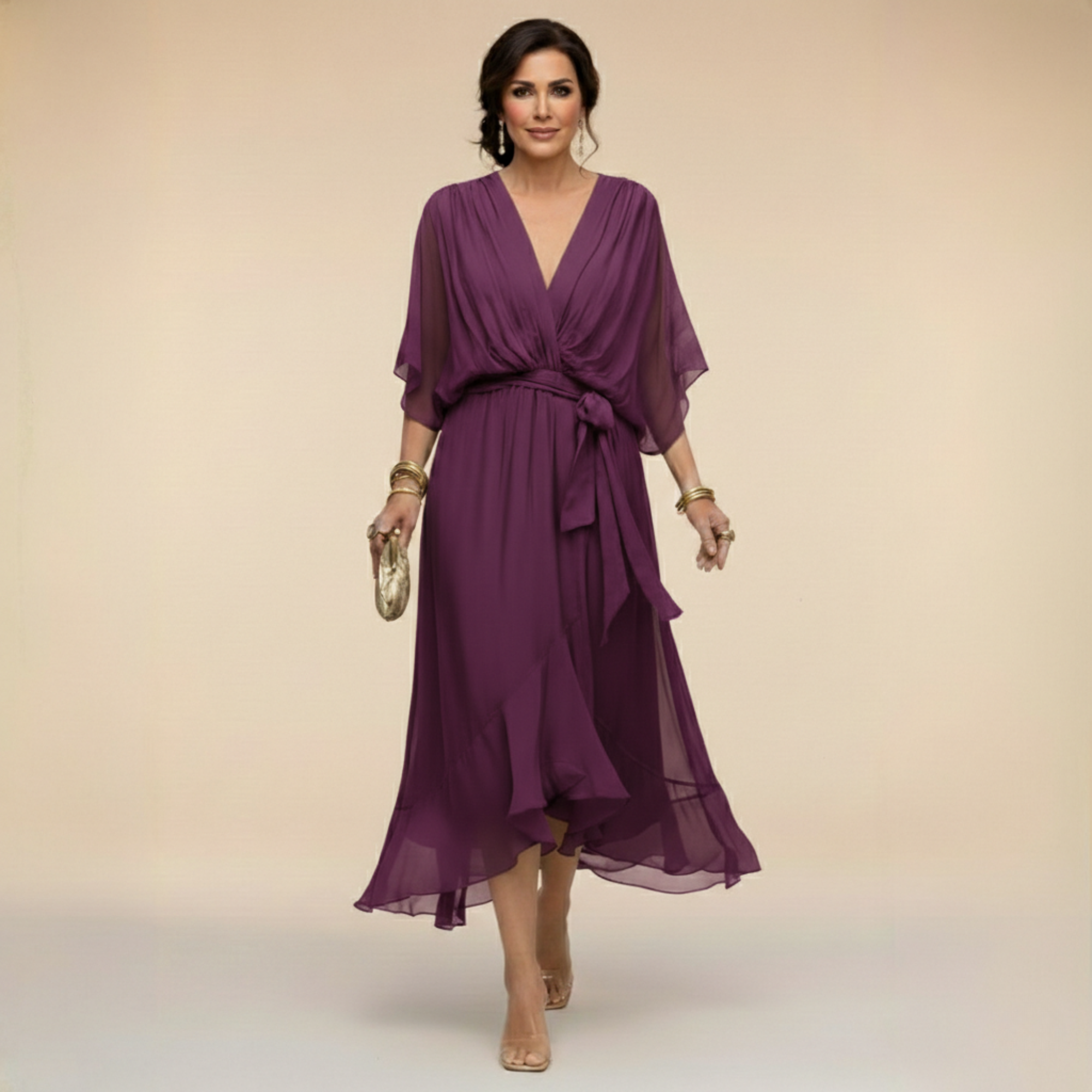ATELIER ÉLÉGANCE | ROBE MAXI CEINTURÉE POUR FEMME