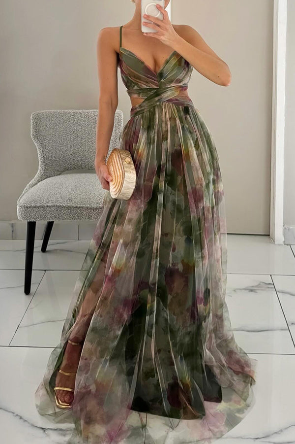 Eléna - Abito Lungo Elegante et Floreale