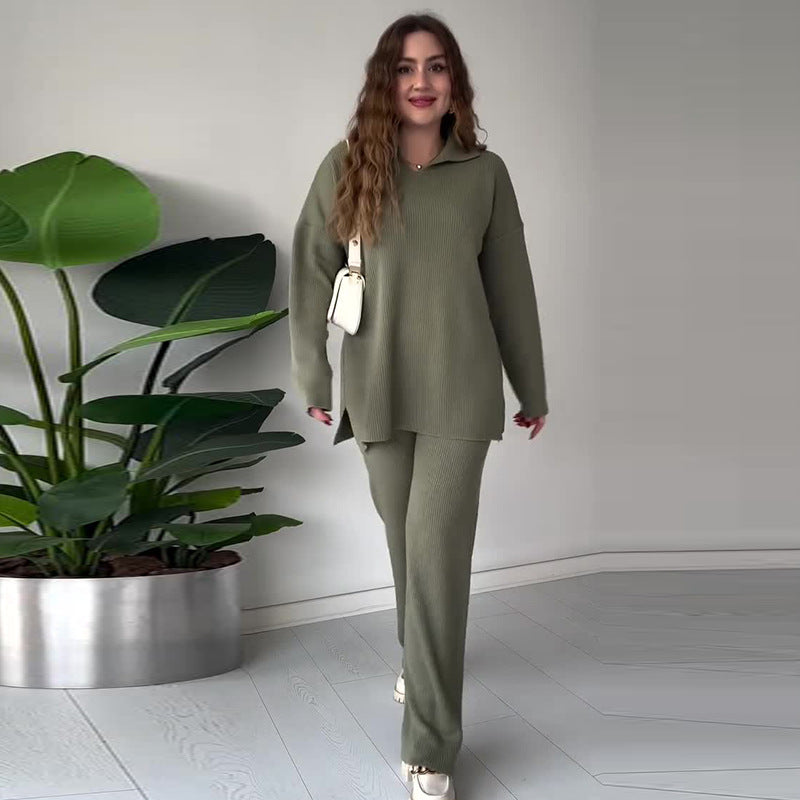 Alyana – Ribbed Knitted Two Piece Lounge Set