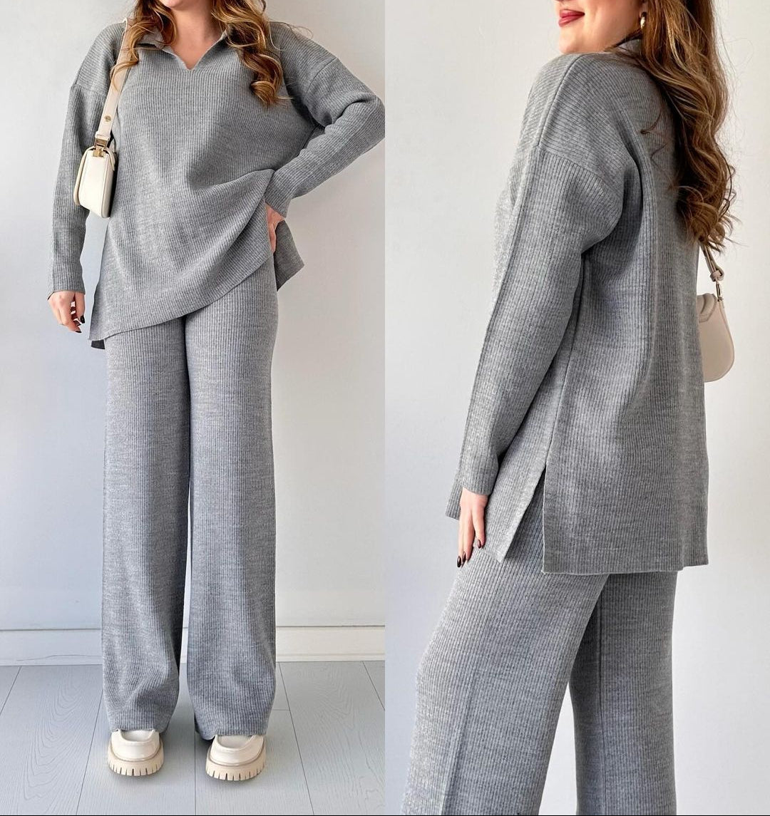 Alyana – Ribbed Knitted Two Piece Lounge Set