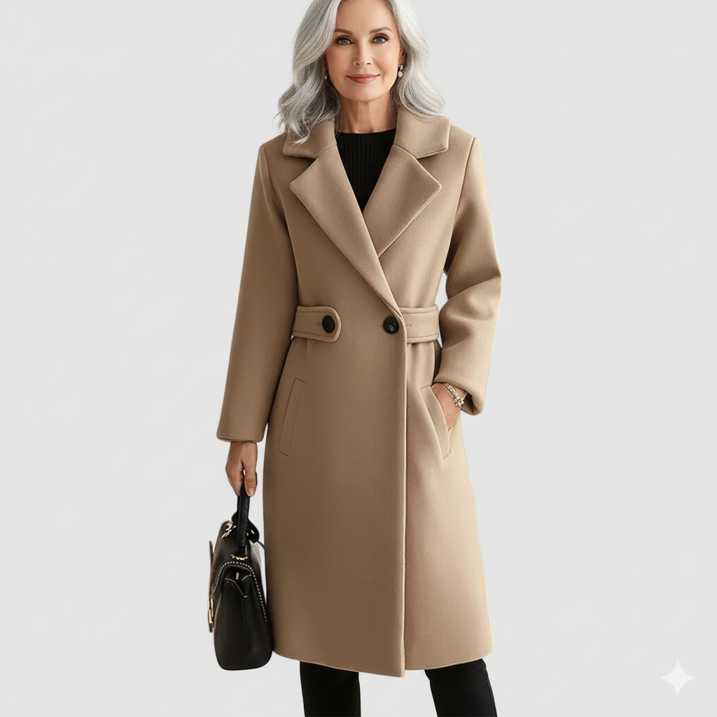Clara - Manteau en laine avec ceinture