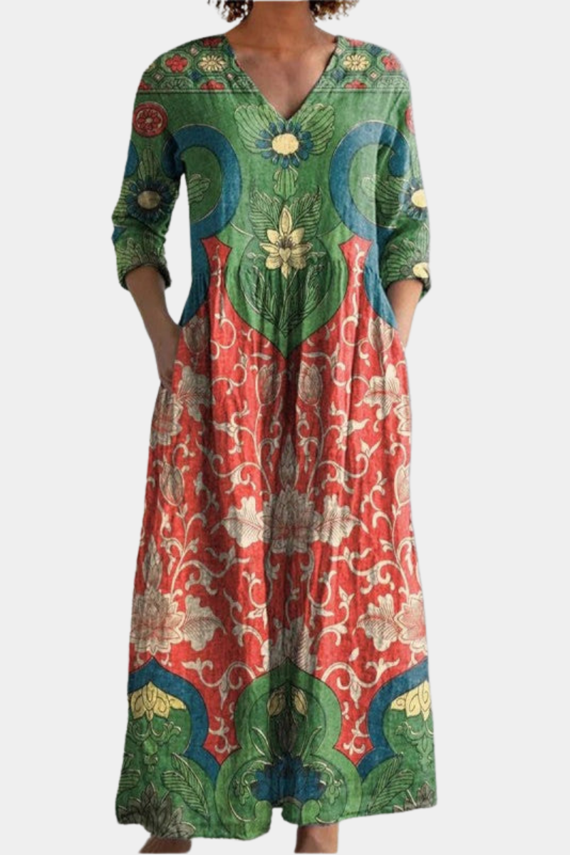 ATELIER ÉLÉGANCE | ROBE MAXI FLEURIE POUR FEMME