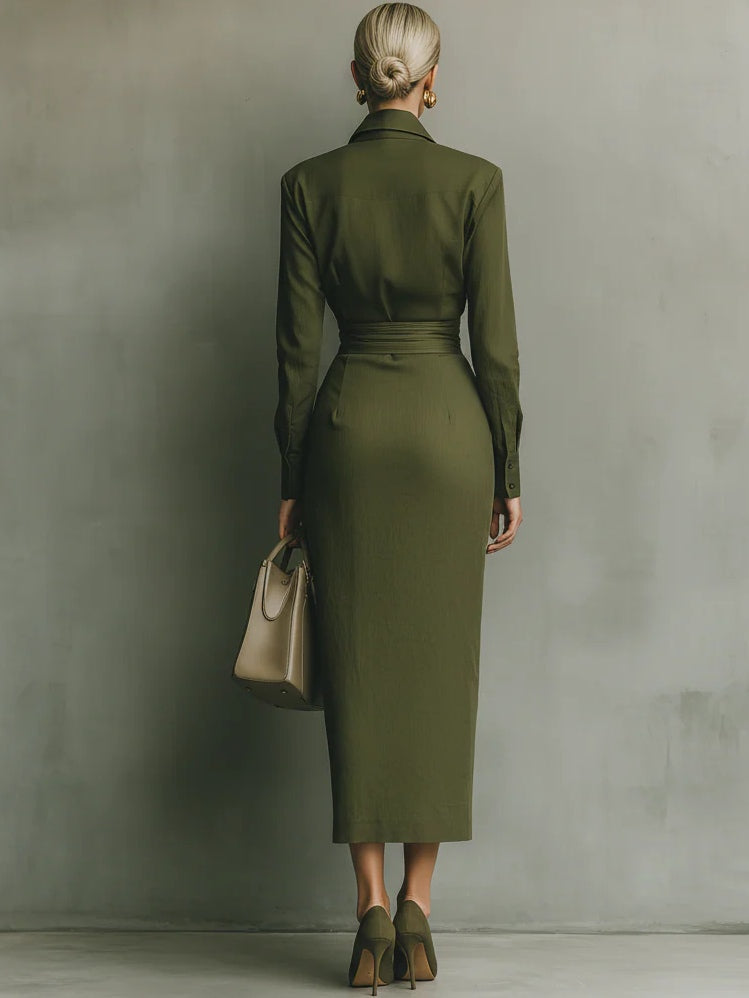 Robe portefeuille Kaelynne à col rabattu