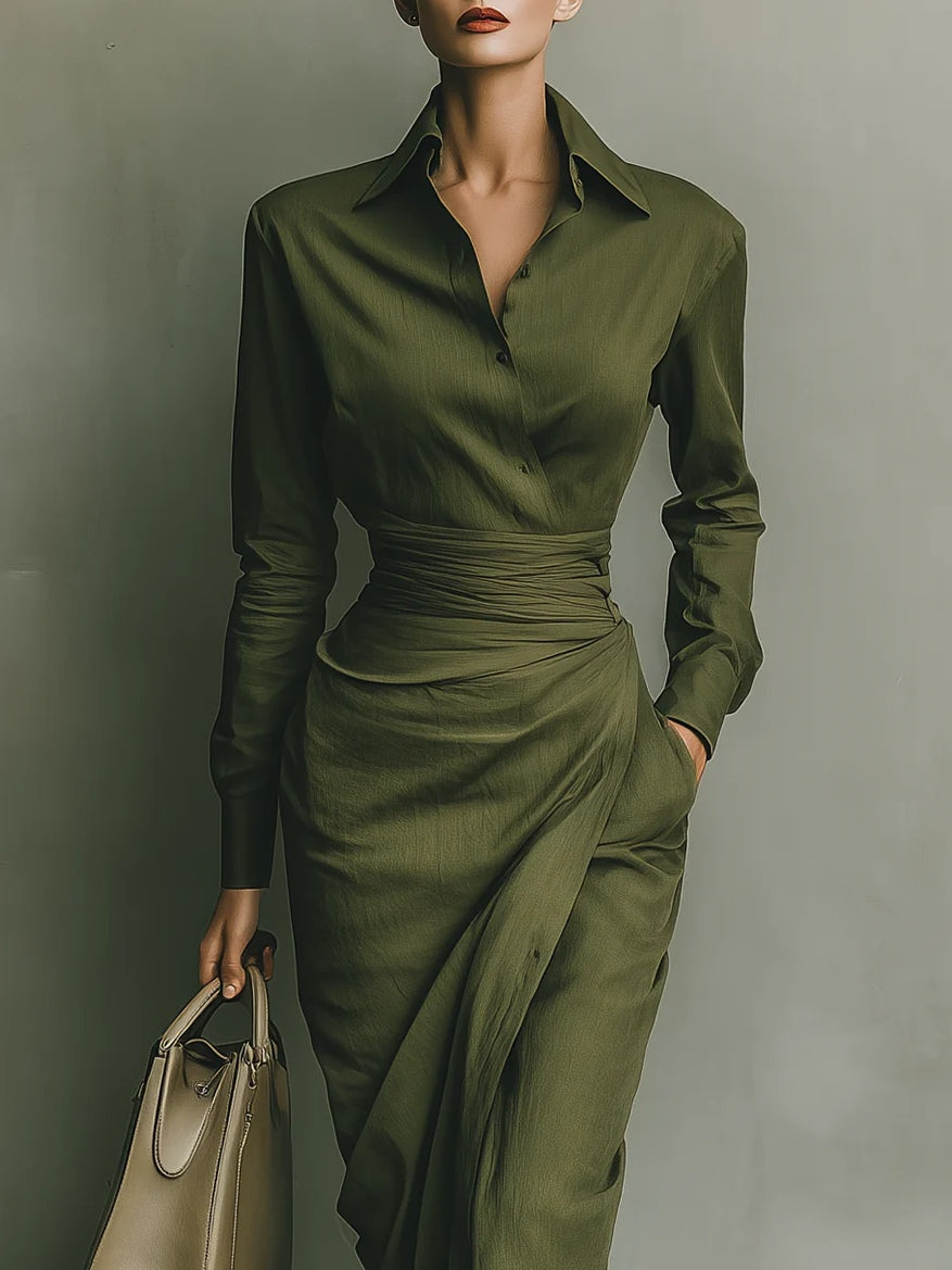 Robe portefeuille Kaelynne à col rabattu