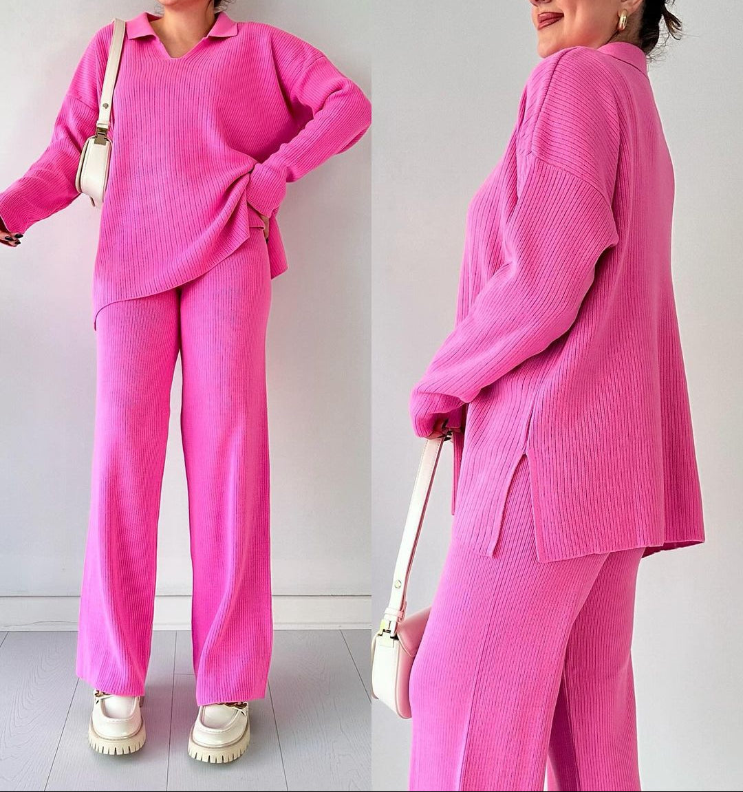 Alyana – Ribbed Knitted Two Piece Lounge Set