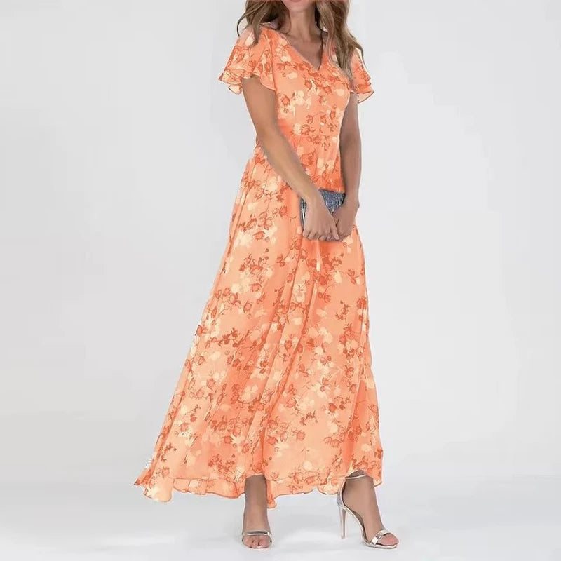 Victoria - Robe d'été longue et élégante avec des fleurs