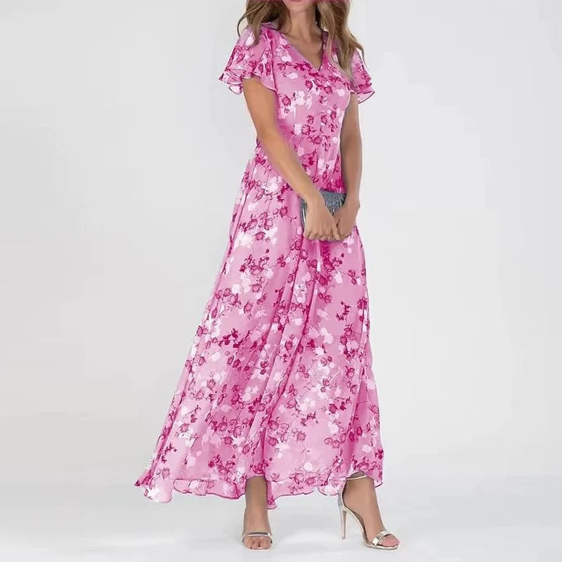 Victoria - Robe d'été longue et élégante avec des fleurs