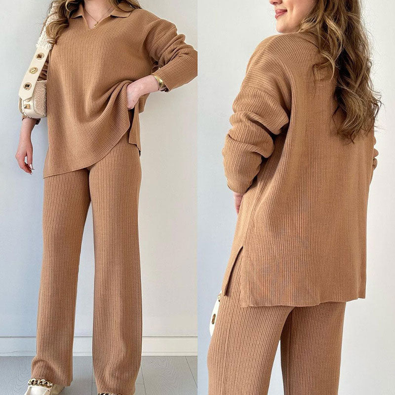 Alyana – Ribbed Knitted Two Piece Lounge Set
