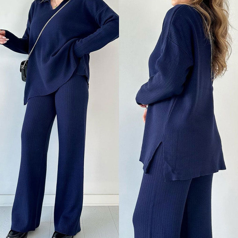 Alyana – Ribbed Knitted Two Piece Lounge Set