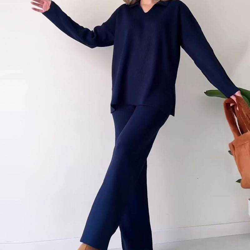 Alyana – Ribbed Knitted Two Piece Lounge Set
